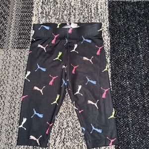 Puma Kids Leggings - Black with Multicolor Animal Print